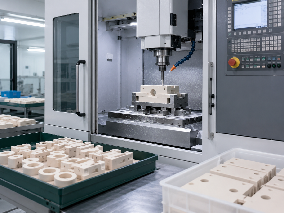 Green Machining Used for Rough Structural Features of the Ceramic Parts